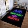 Gaming Carpet with Controller Neon Design and "Keep Calm" Text Suitable for Use As an Anti-slip for Living Room Bedroom Sofas