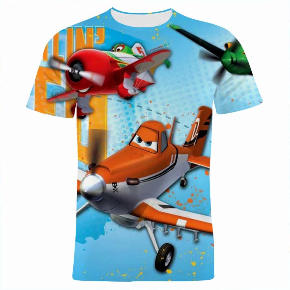 2026 Cartoon Movie Airplane 3D Printing Children's Cartoon Fashion Anime T-shirt Short Sleeved Cute Top for Boys and Girls