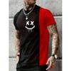 Summer European-American Men's Youth Fashion Sports Printed Loose Casual Short Sleeve T-Shirt