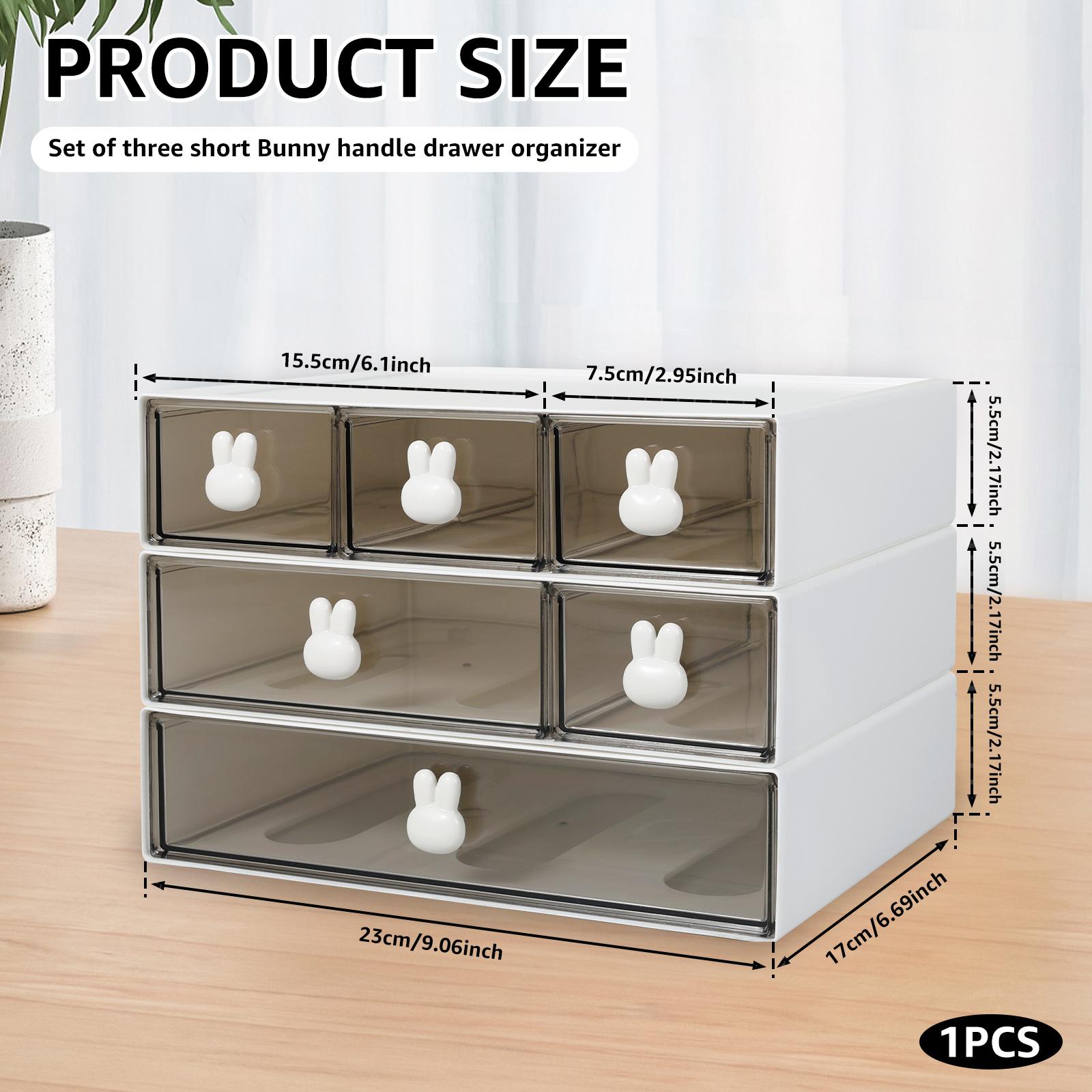 

3Pcs Drawer Organizer Desktop Stackable Storage Box Multi-purpose Dustproof Organizer For Office Home Kitchen Supplies