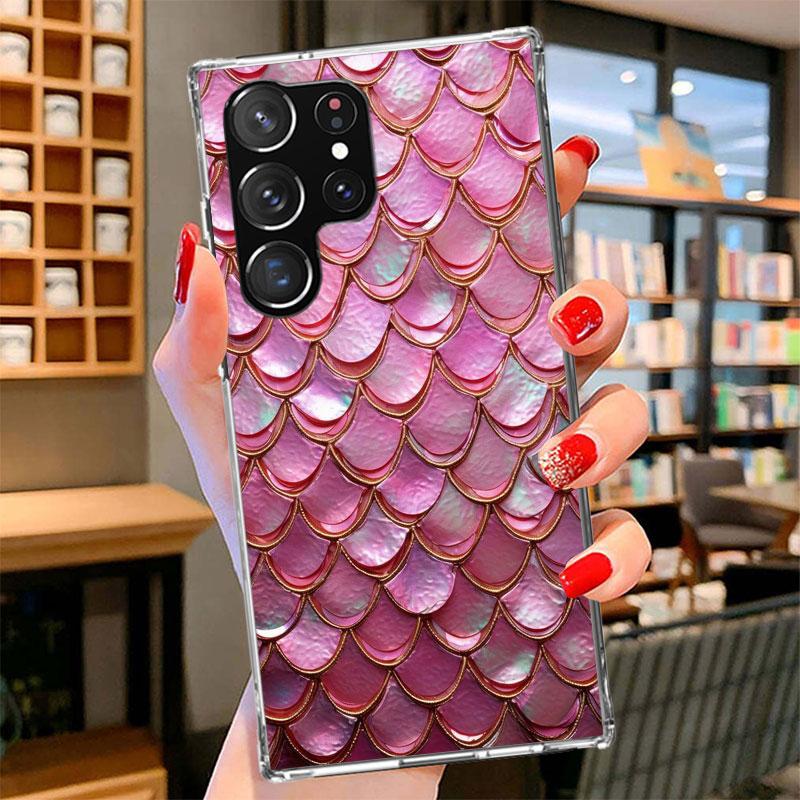 Fish Scale Pattern Mermaid Phone Case For Samsung Galaxy S26 S25 Edge S24 Ultra S23 S22 Plus S21 S20 FE Soft Fundas Shell Galaxy