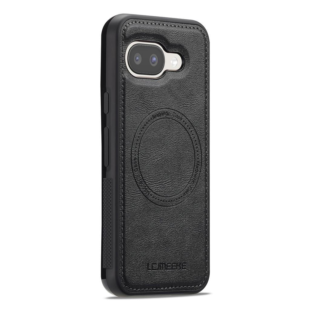 LC.IMEEKE For Google Pixel 9a Magnetic Case Compatible with MagSafe Leather+TPU Back Cover