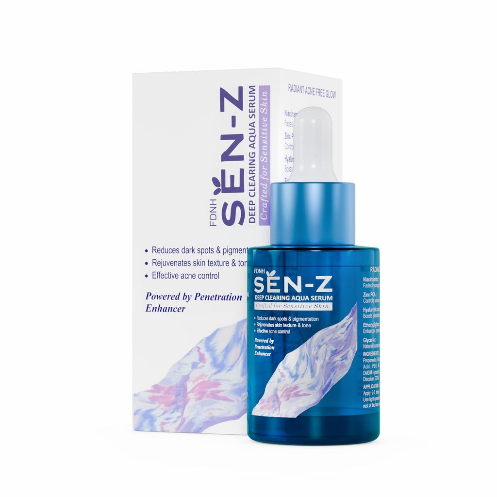 Sen-Z Deep Clearing Face Serum For Sensitive & Acne Prone Skin | 5% Niacinamide Formula With Penetration Enhancer | Helps Reduce Dark Spots, Pigmen