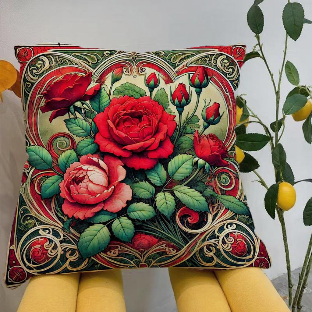 Fețe de pernă cu model floral pentru canapeaPotrivit pentru canapea, mașină, dormitor, husă decorativă pentru pernă, husă de pernă