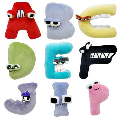 Alfabeto lore brinquedos de pelúcia az inglês carta animal de pelúcia plushie boneca brinquedos presente para crianças presentes educativos de natal