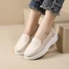 Fashion GKTINOO Women Wedges Platform Shoes Fashion Comfortable Sneakers Casual Slip-on Women's Loafers Soft Sole Genuine Leather Shoes