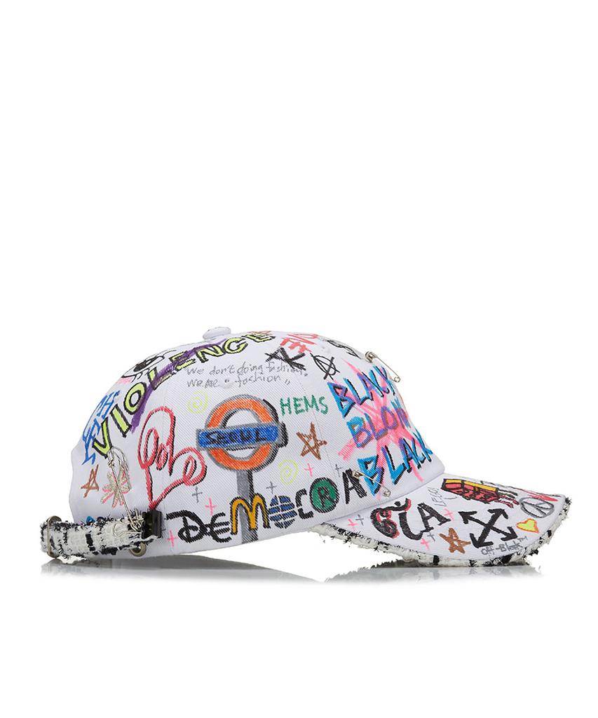 BLACKBLOND Vividi Tweed Cap Homage Graffiti Version (White)