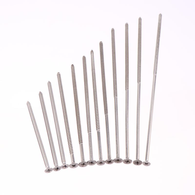 5/10Pcs Stainless Steel Cross Countersunk Head Self Tapping Screws M4 Lengthening Flat Head Tapping Long Wood Screw