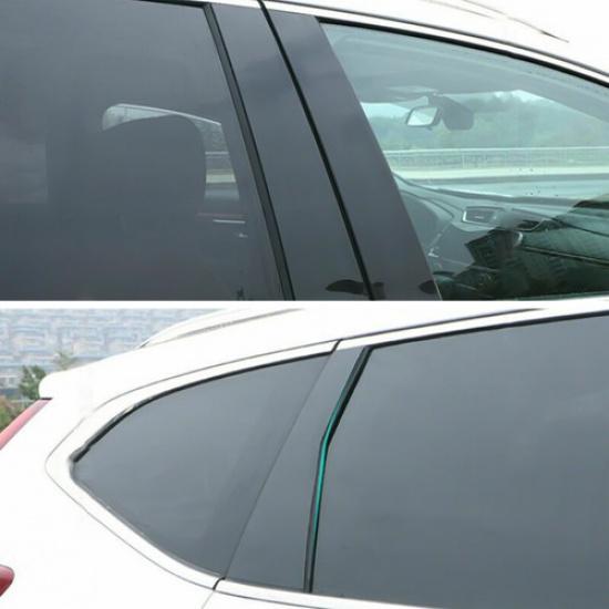 Set For Honda 2007- CR-V Black Pillar Posts Set Door Trim Piano Cover Kit US