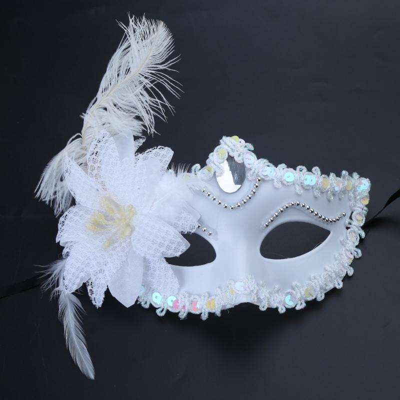 Costume Lady Mask Feather Sexy Halloween Mask Masquerade Half Face Mask Sexy Carnival Mask Ball Party Performance Mask