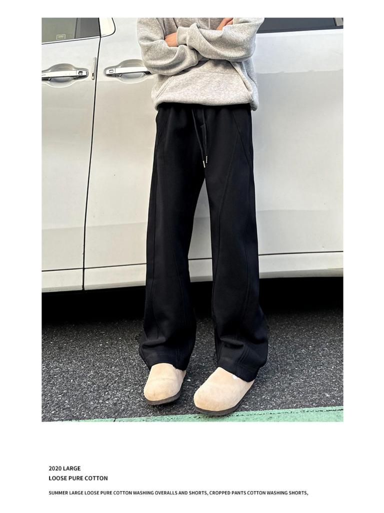 American CleanFit Heavy-Weight Curved Knife Sweatpants - Unisex Trendy Autumn/Winter Loose Straight-Leg Casual Sports Pants