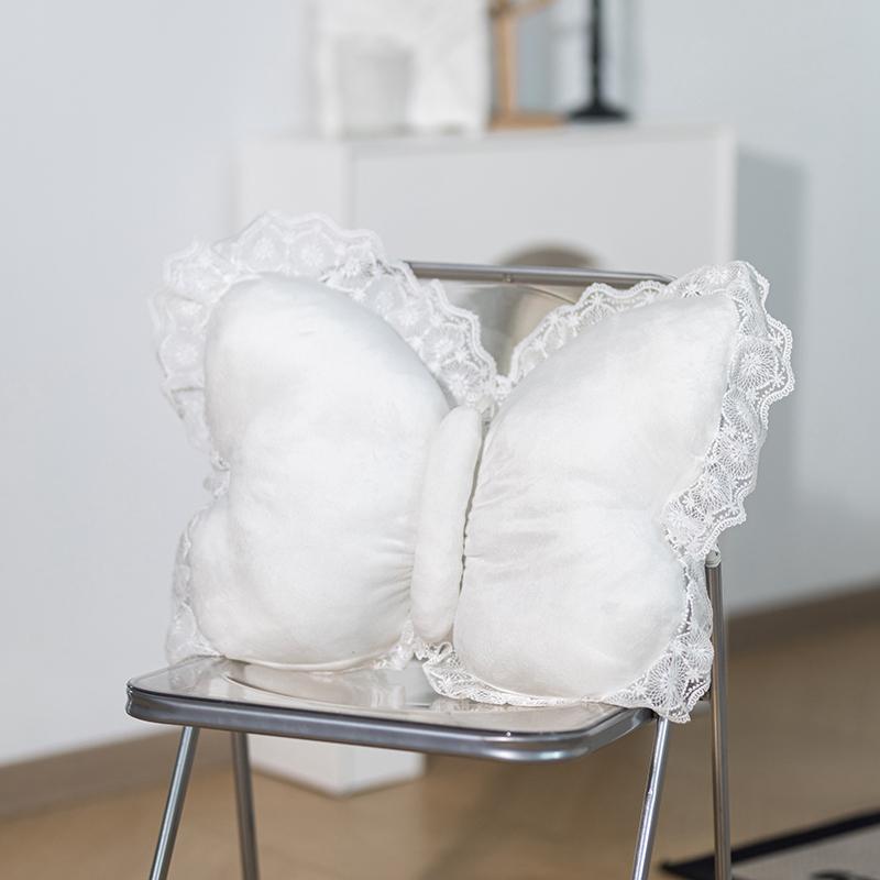 Butterfly Lace Pillow Butterfly Shaped Decorative Pillow For Sofa Couch Bed Plush Velvet Lumbar Support Cushion For Office Chair