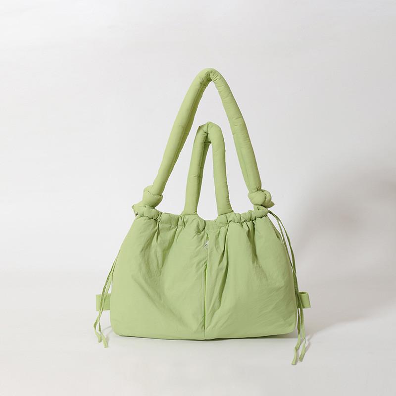 Ielgy Large-Capacity Solid Color Cotton-padded Clothes Bag All-Match Cross-Body Shoulder Bag