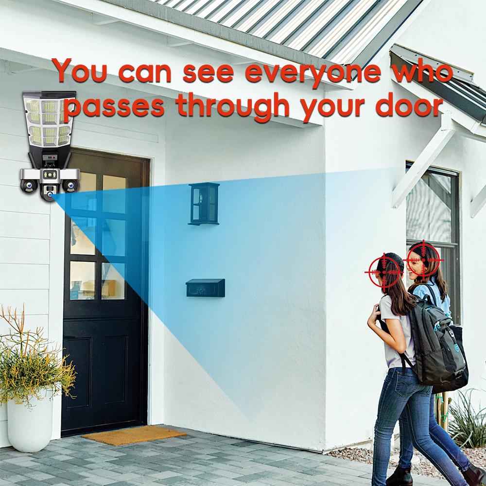 Streetlight & Surveillance Combined, Solar Charging, Multi-functional All-in-one Machine, Smart Lighting, High-definition Triple-lens Network Camera