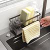 Küchenschwammhalter Edelstahl Spüle Abflussregal Seifenabtropffläche Handtuchhalter Regal Organizer Badezimmer Aufbewahrungszubehör