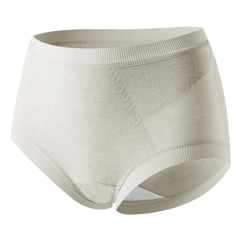 

Female Autumn Winter New Hair Rubbing Heat Warm Antibacterial Crotch Traceless High Waist Underwear XL ваніль/білий
