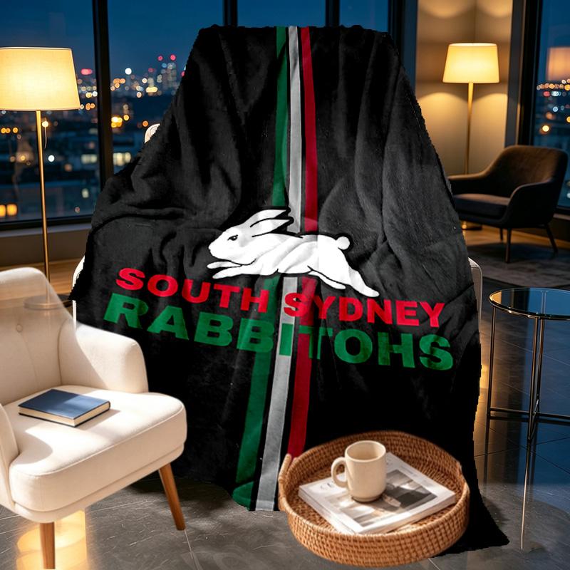 South Sydney Rabbitohs Print Blanket - Soft & Comfortable, for Bedroom, Travel, Sofa, Home Decoration - Birthday Christmas Gift for Friend