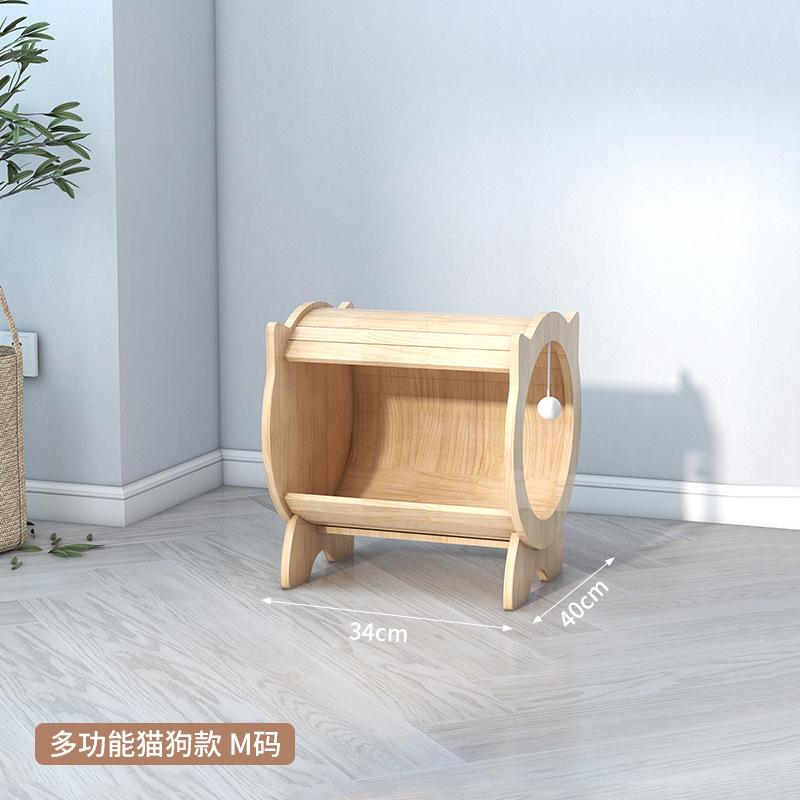 

Semi-Enclosed Cat House 2 Layers Sisal Cat Tree Wall-Mounted Scratching Post for Cats Indoor Pet Playground Cozy Resting Space