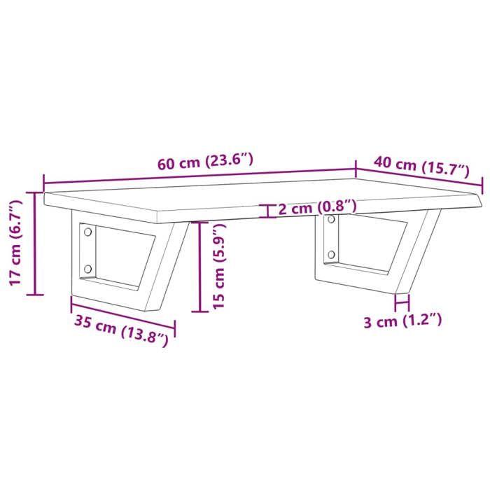 VidaXL Wall-mounted Vanity Shelf Steel and Solid Oak Wood 3302542