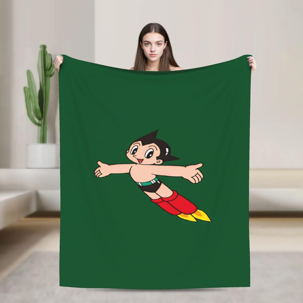 Warm Soft Blanket Picnic Astro Cartoon Boy Bedding Throws Flannel Bedspread For Home Decor Pattern Sofa Bed Cover
