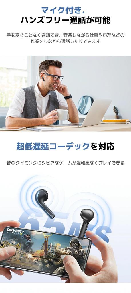 2025 Bluetooth Earphones with Battery Level Bluetooth Wireless 65ms Low ENC Noise Up to 60 Playback Support Display, 5.4+EDR, Earphones, Hi-Fi Stereo,