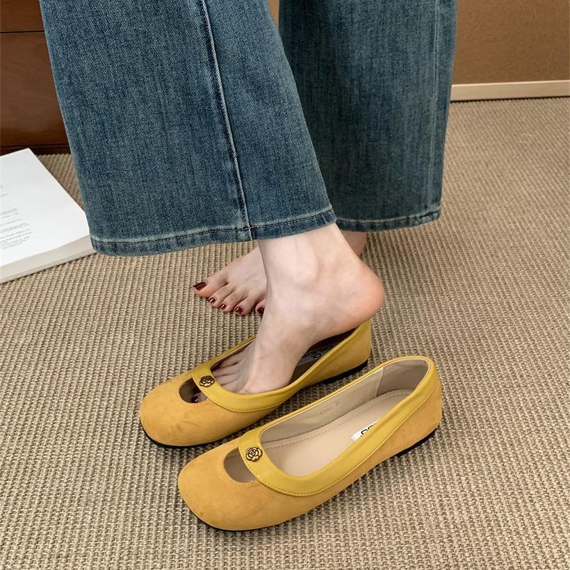 Flat pink gentle small fragrant single shoes women's shoes 2025 new spring Doudou shoes commuter shoes