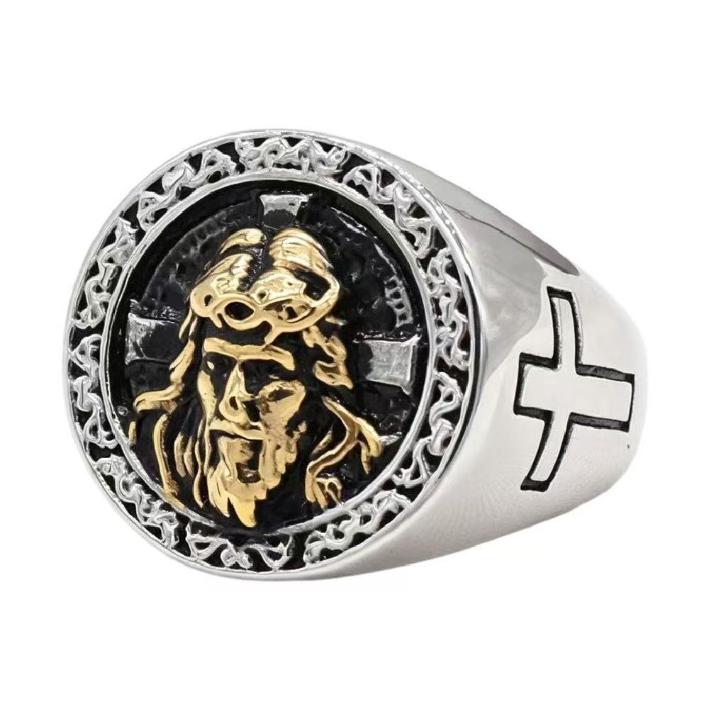 European and American Personalized Retro Cross Men, Ring Jewelry, Clothing, Accessories, Rings