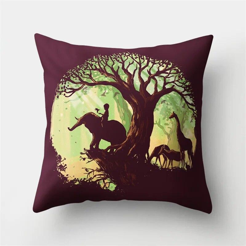 Ginkgo-Baumblatt-Kissenbezug, Schlafzimmer, Wohnzimmer, Wohnkultur, vier Jahreszeiten, Naturlandschaft, Poster