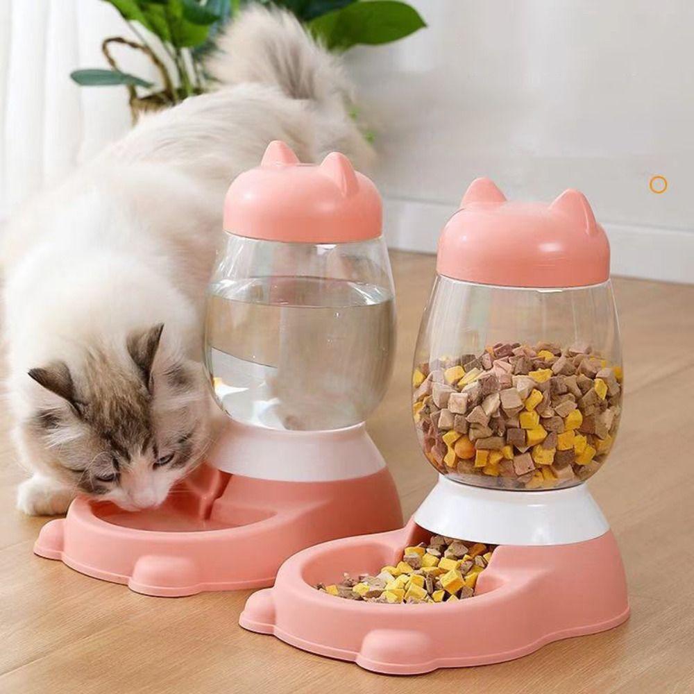 Automatic Cat Dog Food Water Bowl 2.2L Large Capacity Pet Drinking Bowl Pet Feeder Dispenser  Cat