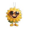 Sunflower Car Rearview Mirror Pendant Acrylic Auto Ornament for Christmas Tree Lightweight Hanging Decoration