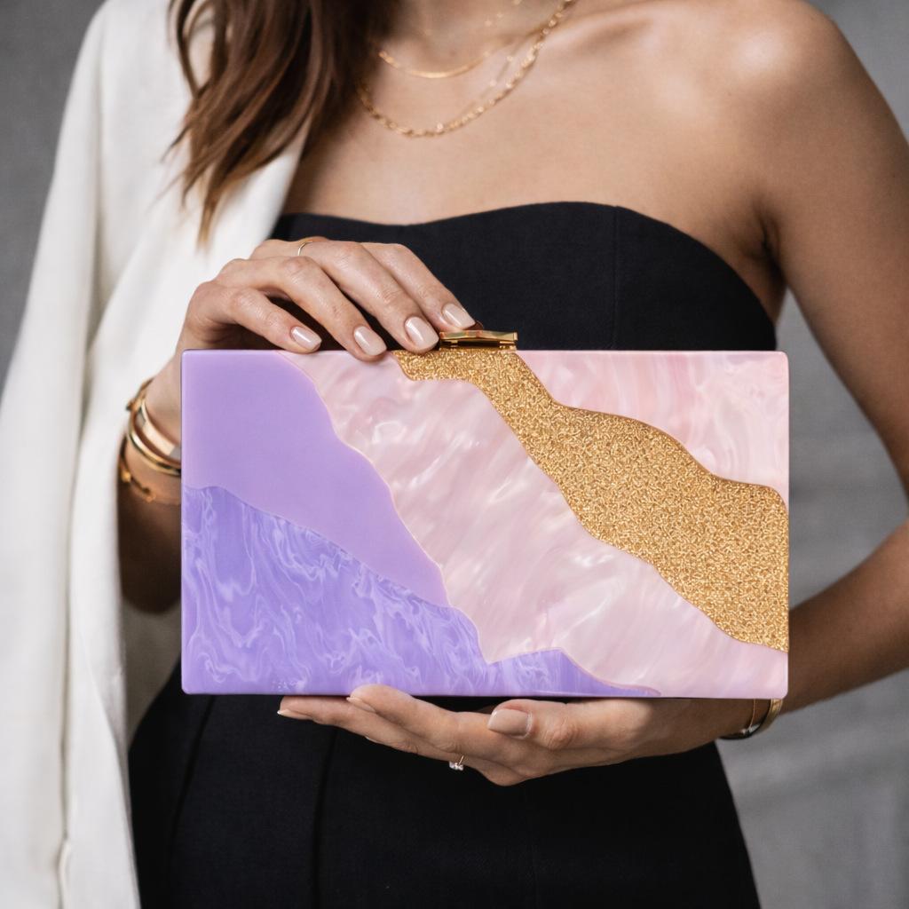 Color Contrast Patching Acrylic Crossbody New Banquet Handbag Wedding Shoulder Evening Bag Straw Bags Party Luxury Women's Bag