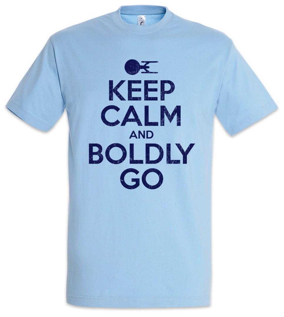 Keep Calm And Boldly Go Men s T-Shirt Mens Womens Tees Top Star Fun Enterprise Trek Starship Space XL