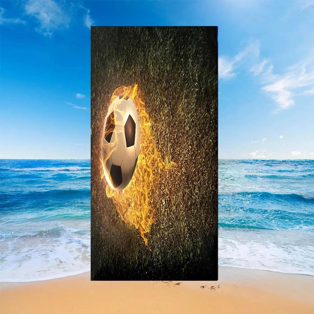 Football Beach Towel, Microfiber Bath Towel for Women Teen, Sand Free Quick Dry Yoga Sports Travel Towels Soft Swimming Cover