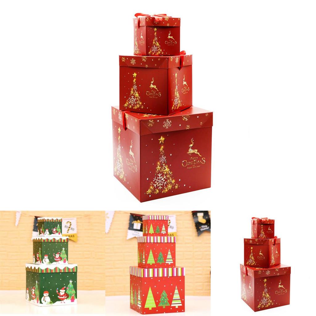 Premium Große Weihnachtsgeschenkbox mit Deckel und Schleife Perfekt für Weihnachtsgeschenke**