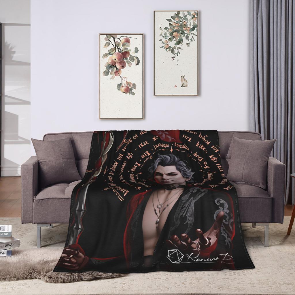 Astarion Baldurs Gate 3 Flannel Blanket Soft Durable Throw Blanket for Living Room Camping Novelty Bedspread Sofa Bed Cover