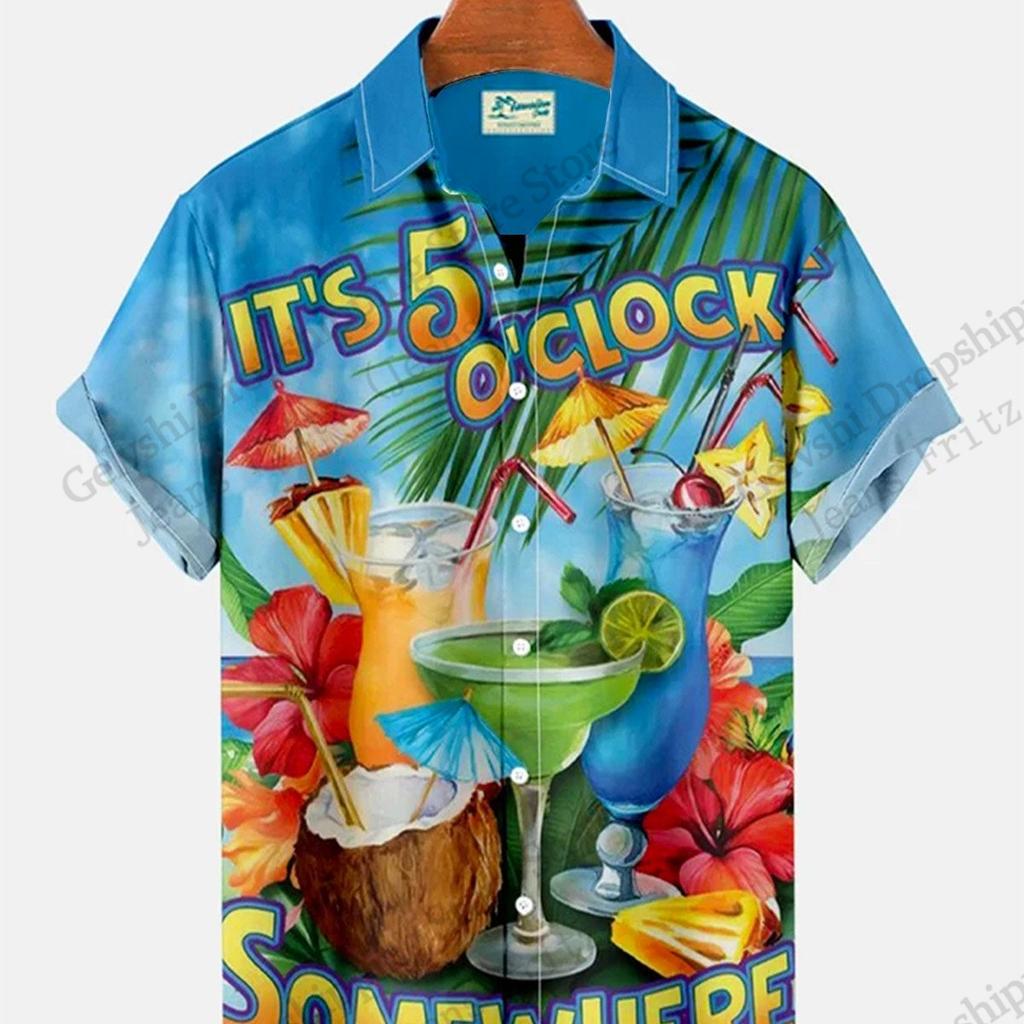 Camicia Tropic Pappagallo Tramonto Uomo Donna Moda Aloha Spiaggia Vacanza Camicia Hawaiana Manica Corta Camicetta Festiva Uomo camisa