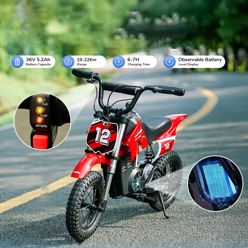 Elektrické Vozidla pro Děti Motocykly pro 70kg do 19-22km 36V5.2Ah 350W