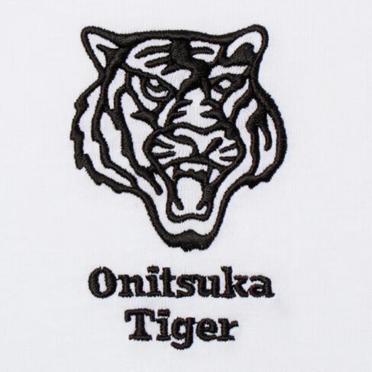 ONITSUKA TIGER Logo Embroidered Crew Neck Short Sleeve T-Shirt Unisex Tops White 2183B457-100