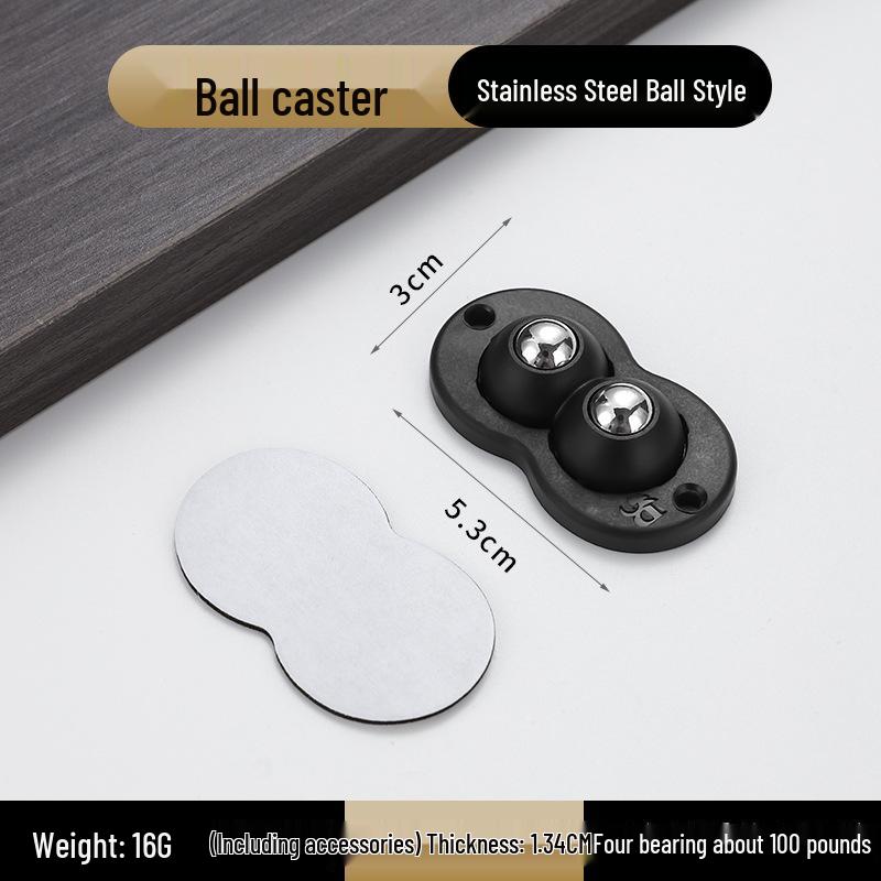 No-Punch Adhesive Universal Wheel Casters: Mobile Ball Bearing Wheels for Household Use