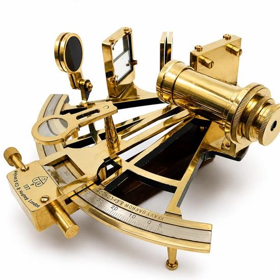20.32 Cm Handmade Brass Nautical Sextant, Working Navigation Instrument, Polished Maritime Collectible,