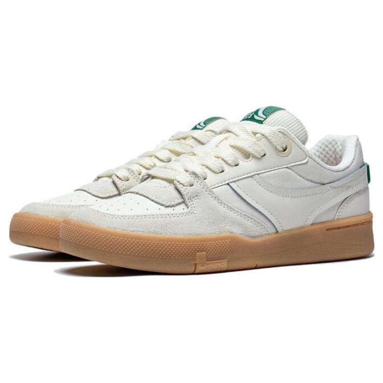new LiNing Zhengrong 92S| Slip Resistant Impact Resistance Low Top Skateboard Shoes Women's White Green