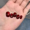Ruby Handmade Retro Bull's Blood Red Glass Beads Cat Eye Nails Whitening Manicure