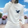 Men's Trendy Casual Round Neck Velvet Hoodie - Versatile Long Sleeve Autumn/Winter Fashion