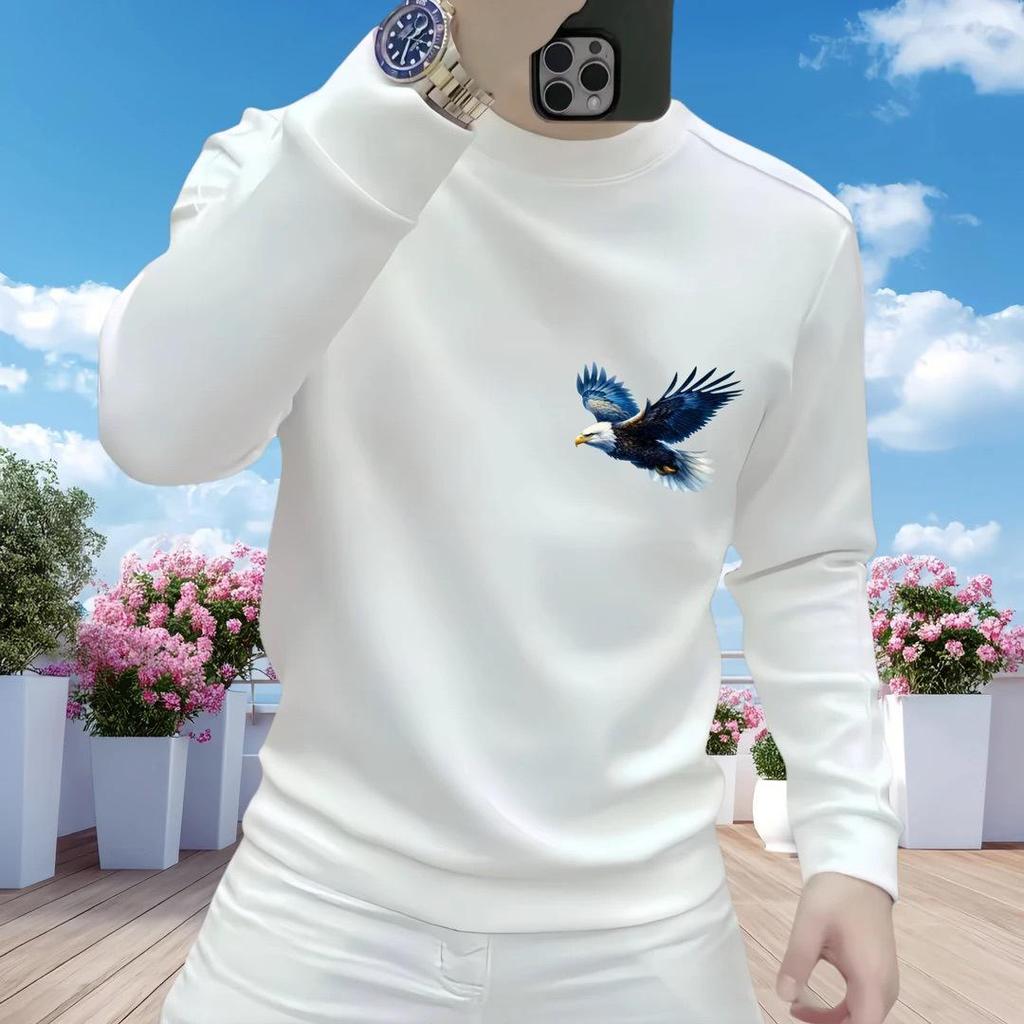 Men's Trendy Casual Round Neck Velvet Hoodie - Versatile Long Sleeve Autumn/Winter Fashion