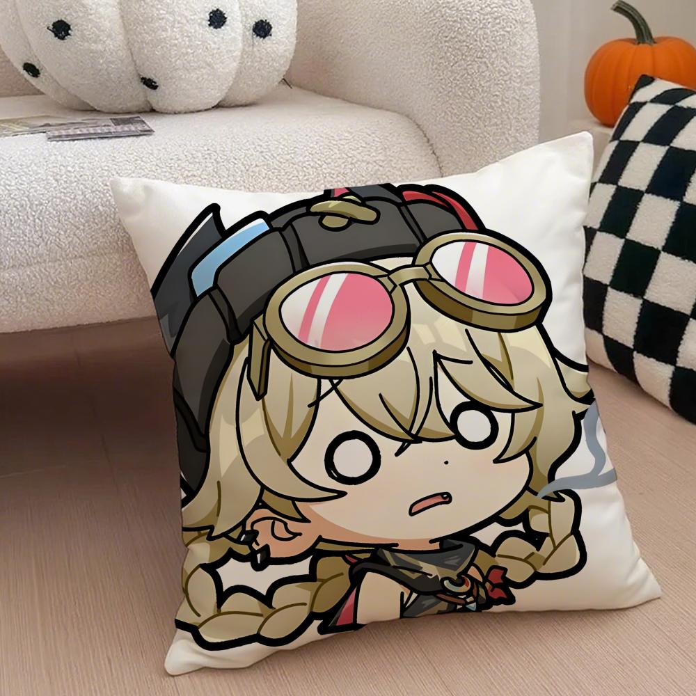 MiHoYo heiß lustig Genshin Emotes Meme Kissenbezug Überwurf-Kissenbezug Versteckter Knopf Strapazierfähiges Polyester Stuhlkissen