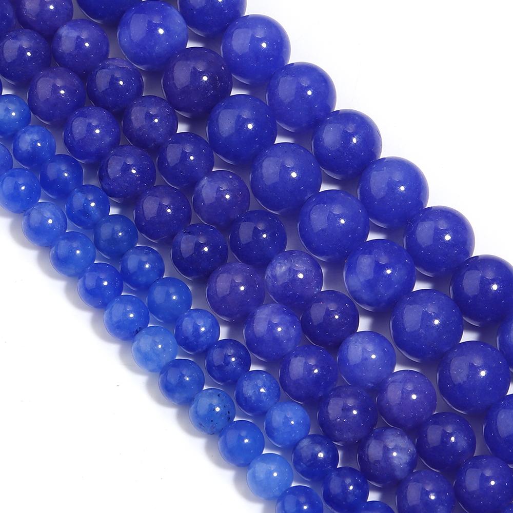 1 Sznurek 6/8/10mm Naturalne Kamienie Kyanit Błękitny Okrągłe Luźne Koraliki Dystansowe Do Tworzenia Biżuterii DIY Akcesoria do Naszyjników Bransoletek