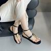Sandals European & American French StyleSkirt-Matching Fashion Toe PostAnkle Buckle Strap FlatShoesWomen's