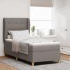 Box Spring Bed with Mattress and Adjustable Headboard Taupe 200 x 80 cm Fabric