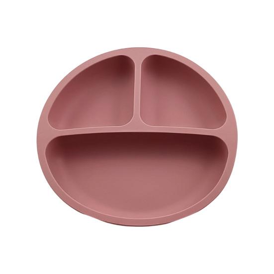 Baby Plate Divided Design BPA Free Silicone 3 Grids Toddler Suction Plate Infant Feeding Supplies Daily Use