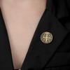 Teamer CSPB Round Badge Pin Brooch Stainless Steel For Women Man Suit Shirt Jewelry Vintage Accessory 2026 New Fashion Gift